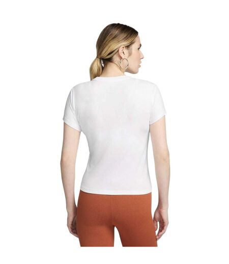 Womens/ladies Chill Swoosh Knitted Slim T-shirt White Nike