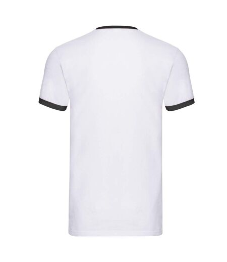 T-shirt Adulte Blanc Noir Fruit Of The Loom