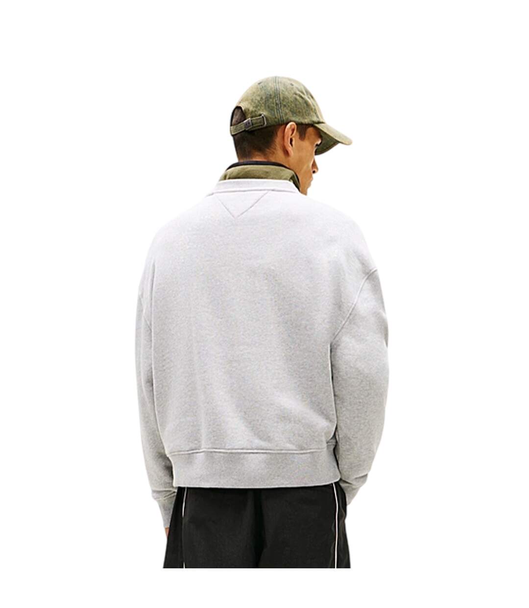 Mens Monochrome Sweatshirt Grey Heather Tommy Jeans-3