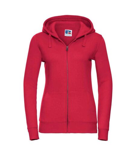 Womens/ladies authentic full zip hoodie classic red Russell