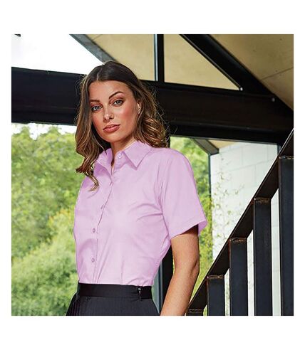 Premier Short Sleeve Poplin Blouse/Plain Work Shirt (Pink) - UTRW1092