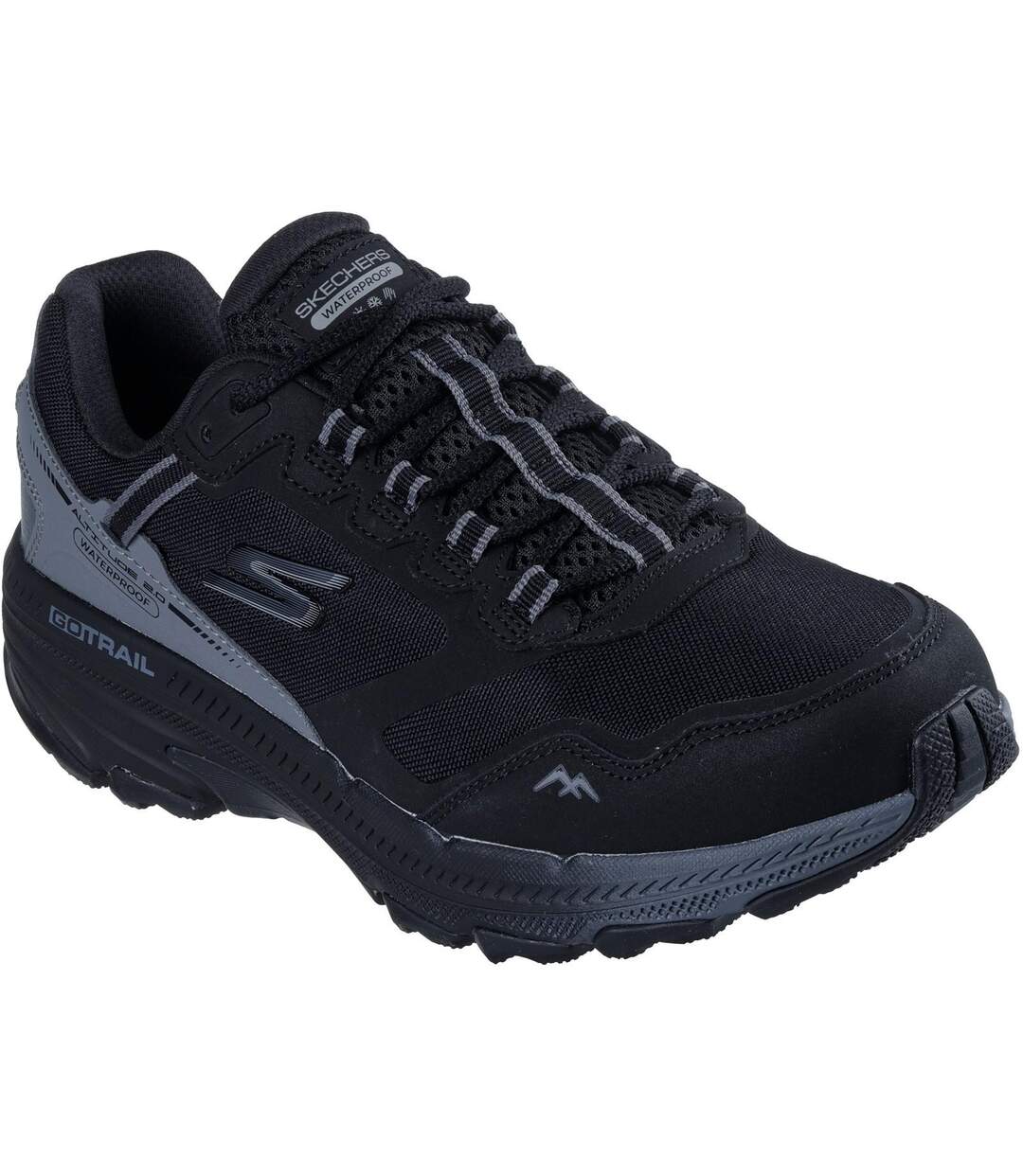 Womens/ladies Go Run Trail Altitude 2.0 Pine Ridge Leather Trainers Black Charcoal Skechers-1