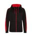 Veste à capuche zippée sport homme - JH066 - noir et rouge