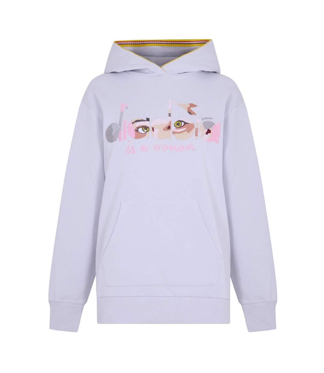 Womens/ladies Eye Polycotton Hooded Hoodie Gravel Diadora-1
