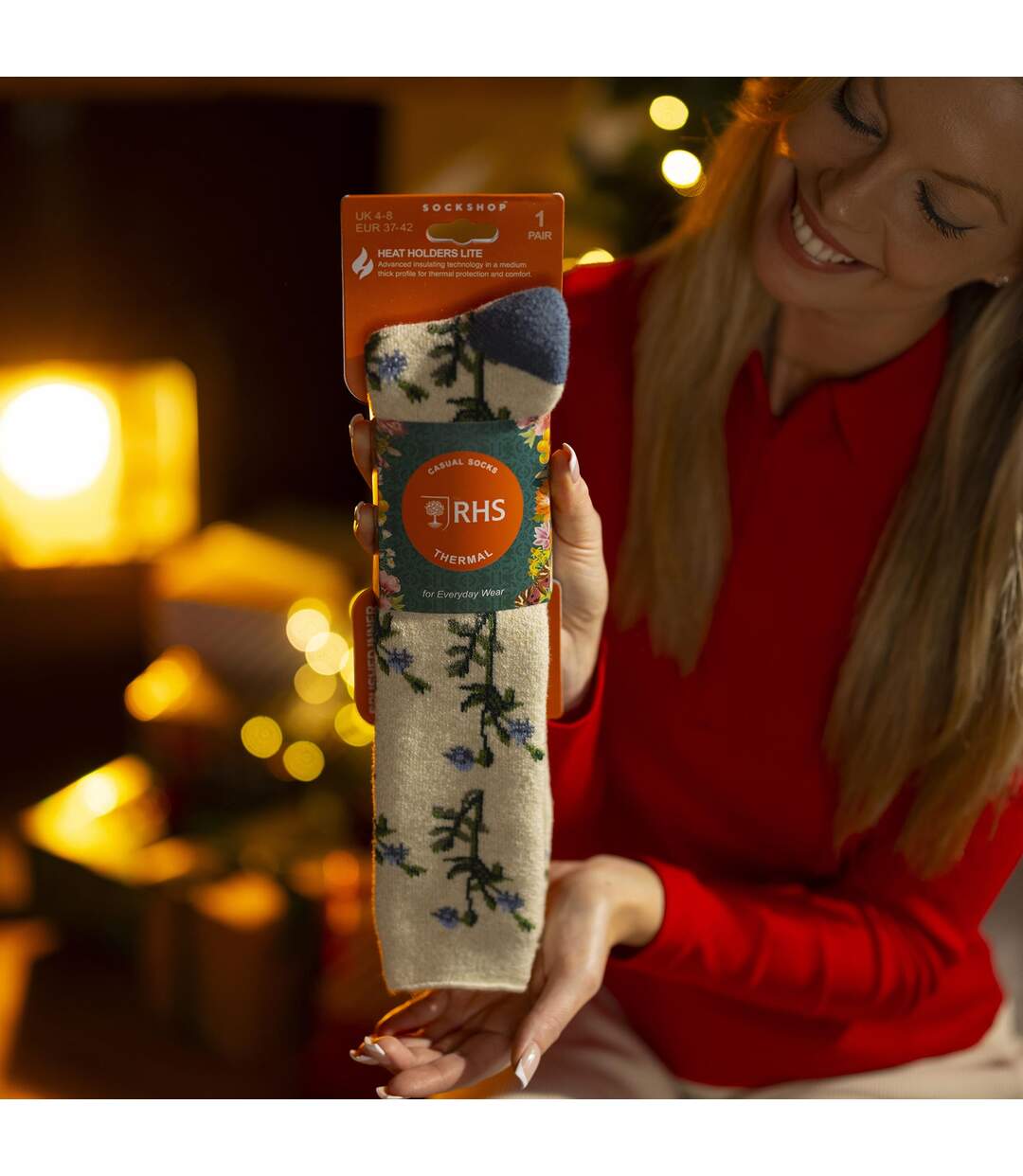 Long Wellington Boots Socks For Women | Floral Welly Socks-5