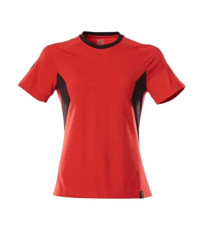 Womens/ladies Accelerate T-shirt Traffic Red Black Mascot