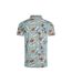 Mens sarat printed polo shirt mineral blue Weird Fish-2