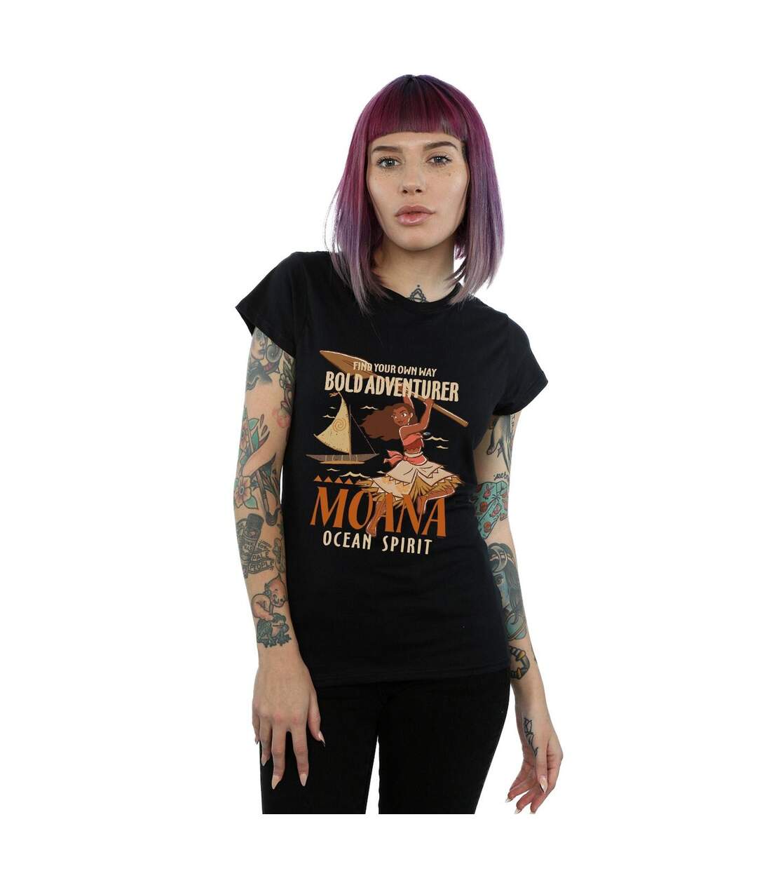 Disney Femme/Les femmes Moana - T-shirt en coton Find Your Own Way (Noir) - UTBI33941-2