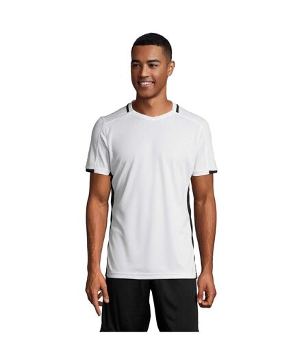 SOLS Mens Classico Contrast Short Sleeve Football T-Shirt (White/Black) - UTPC2787