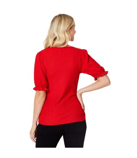 Womens/ladies v neck short-sleeved top red Dorothy Perkins