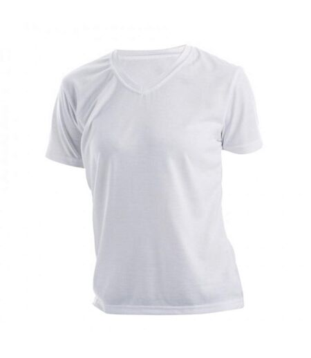 Subli plus t-shirt à manches courtes et col en v femme blanc Xpres