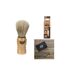 Blaireau de Rasage en Bois Homme 10cm Beige-3