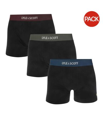 Pack Of 3  Mens Devon Boxer Shorts  Black Lyle & Scott
