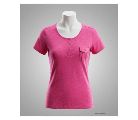 Tee-shirt MAYFLOWER ASSIS3F Rose Fuchsia : l'éclat du coton avec col boutonné