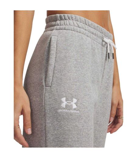 Womens/ladies Performance Fleece Tapered Tracksuit Bottoms Grey Under Armour