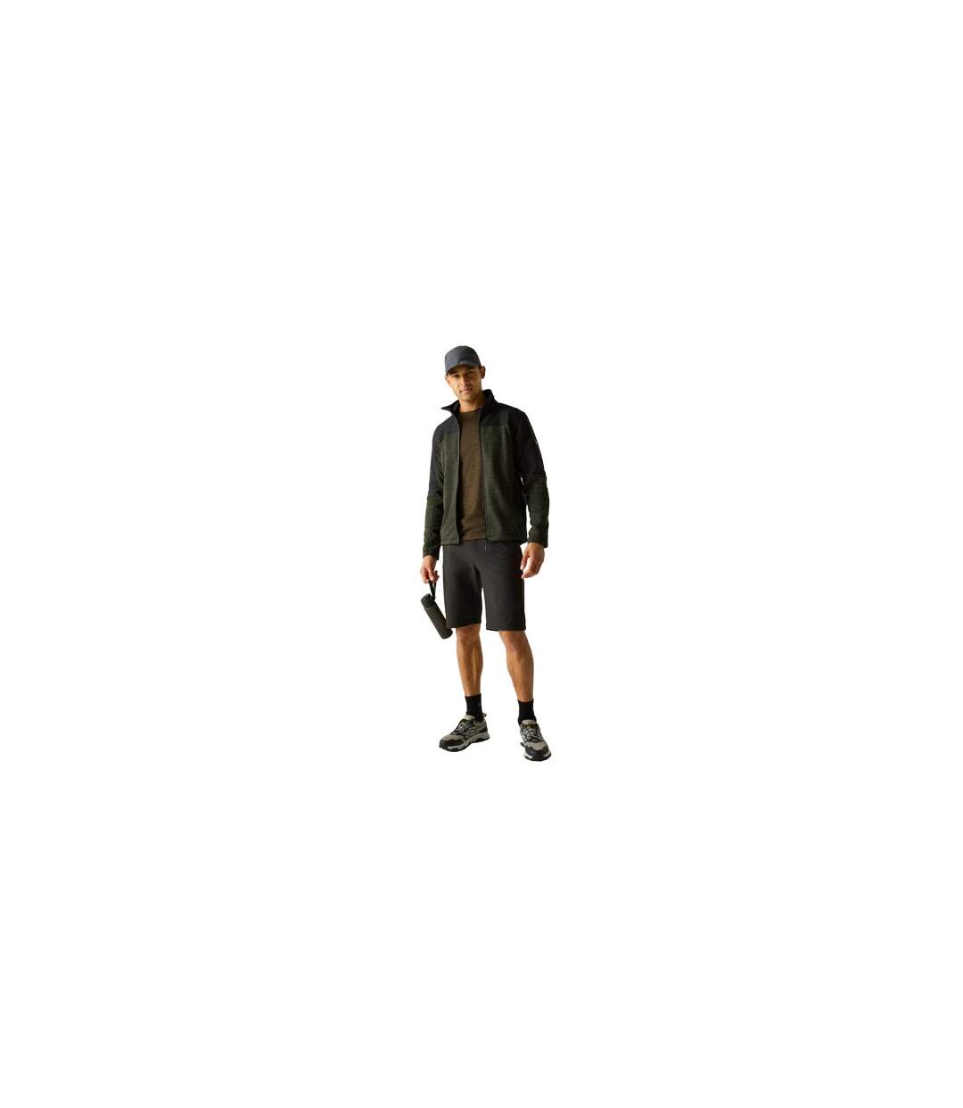 Mens Highton Fleece Full Zip Midlayer Dark Khaki Black Regatta-1
