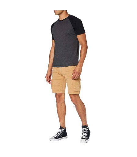 T-shirt Manches Contrastées Homme Charbon Noir Chiné Build Your Brand