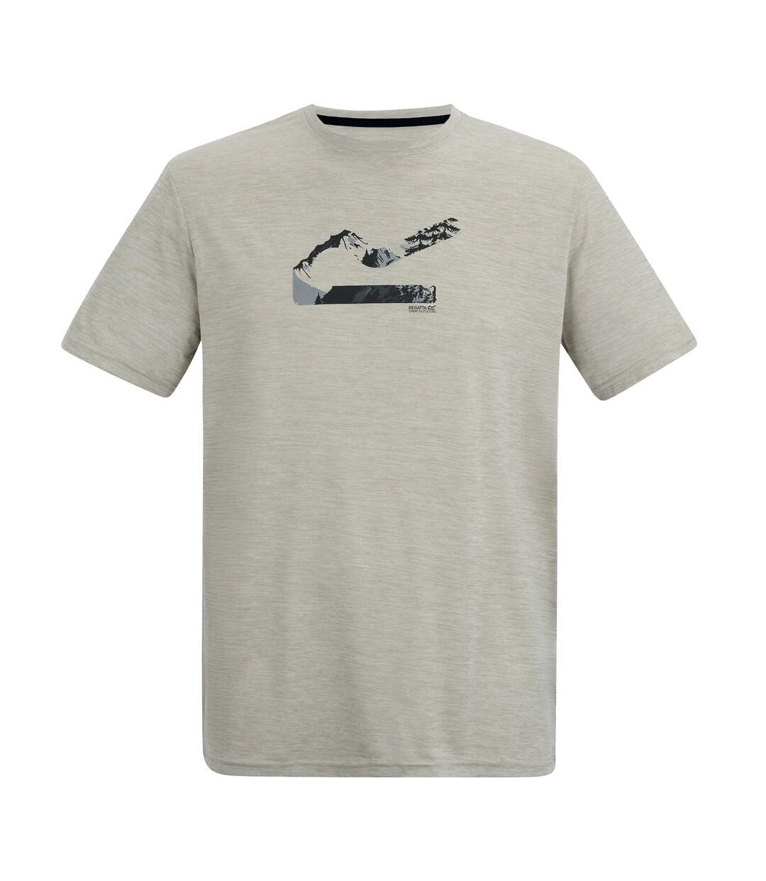 T-shirt Motif/style Paysage Fingal Homme Blanc Cassé Chiné Regatta-1