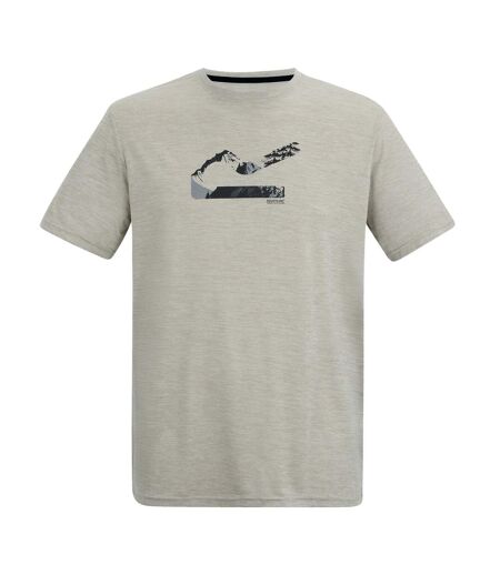 T-shirt Motif/style Paysage Fingal Homme Blanc Cassé Chiné Regatta