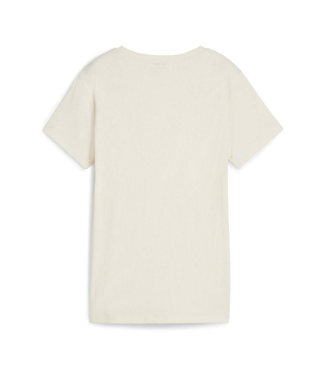 T-shirt beige femme puma elevated - l-2