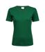 Womens/ladies Interlock T-shirt Forest Green Tee Jays-1
