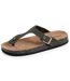 Isotoner Sandales femme à simple bride tong noir, semelle intérieur patch talon ultra confortables-1