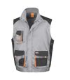 Result Mens Work-Guard Lite Workwear Vest (Breathable And Windproof) (Grey / Black / Orange)