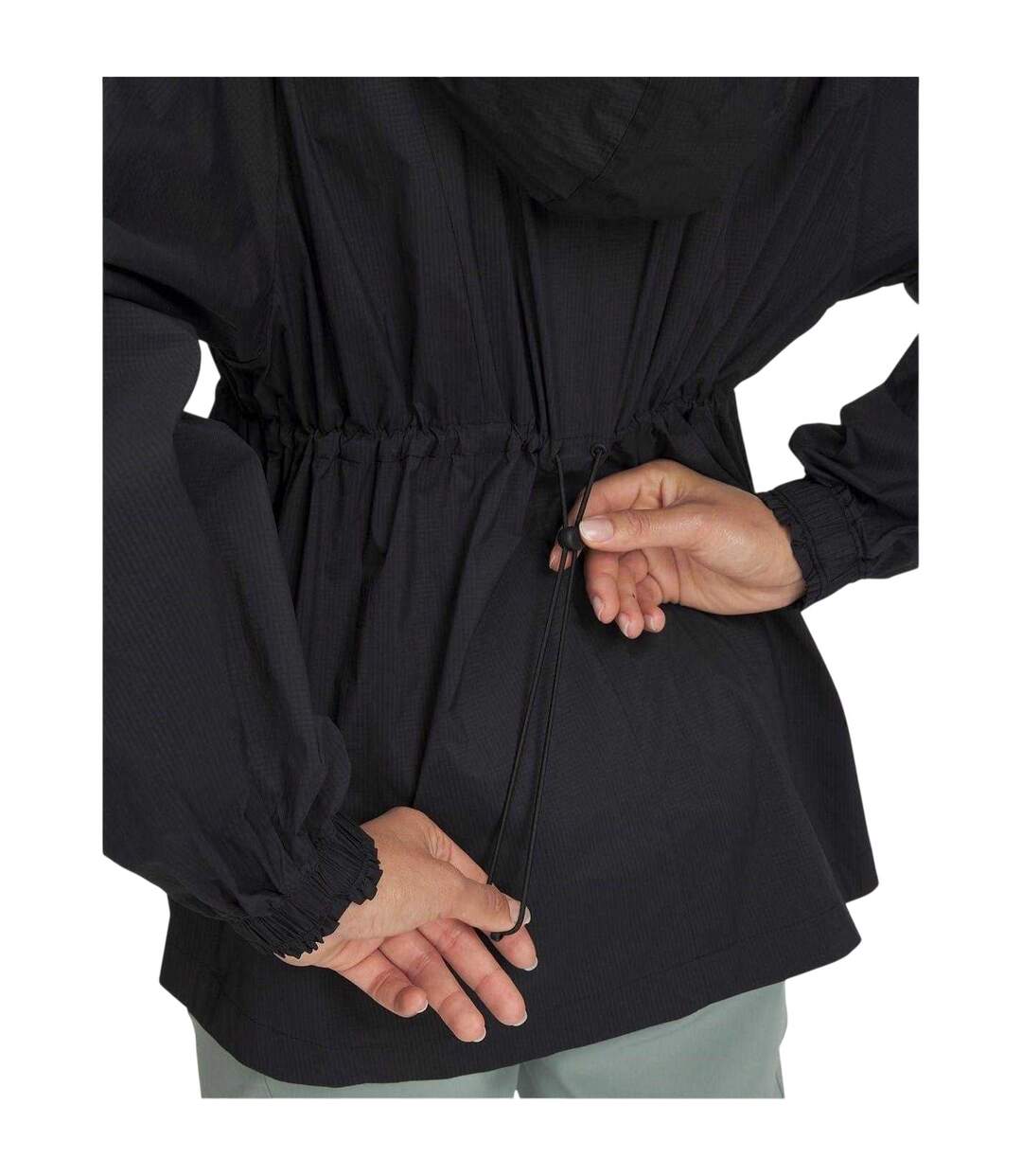 Womens/ladies Cinched Waist Long-sleeved Hooded Jacket Black Under Armour-4