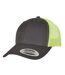Casquette Trucker Motif/style Rétro Charbon Vert Néon Flexfit-1