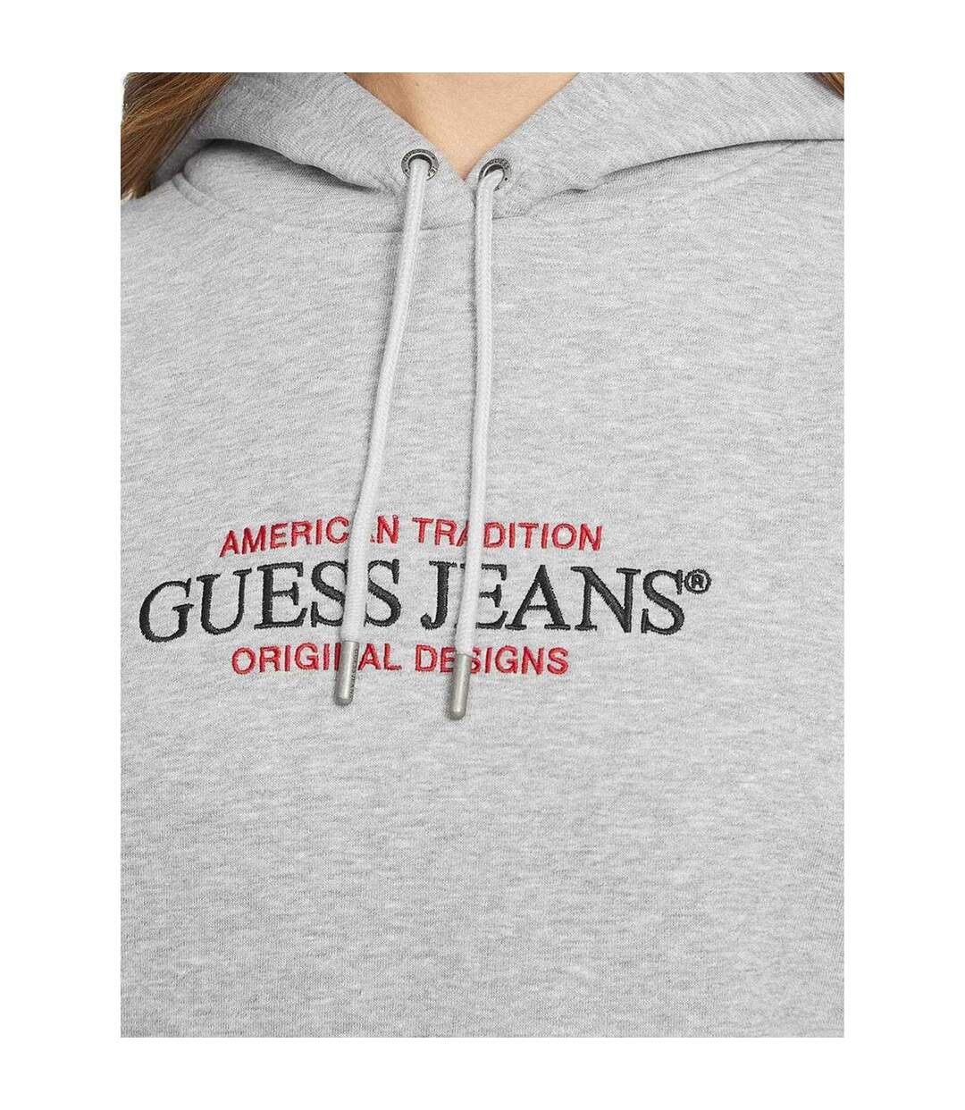 Sweat À Capuche Motif/style Logo Jeans Femme Gris Guess-4