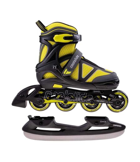 Patins à roulettes alignées butters enfant 39-42 fr noir / jaune fluo Coolslide