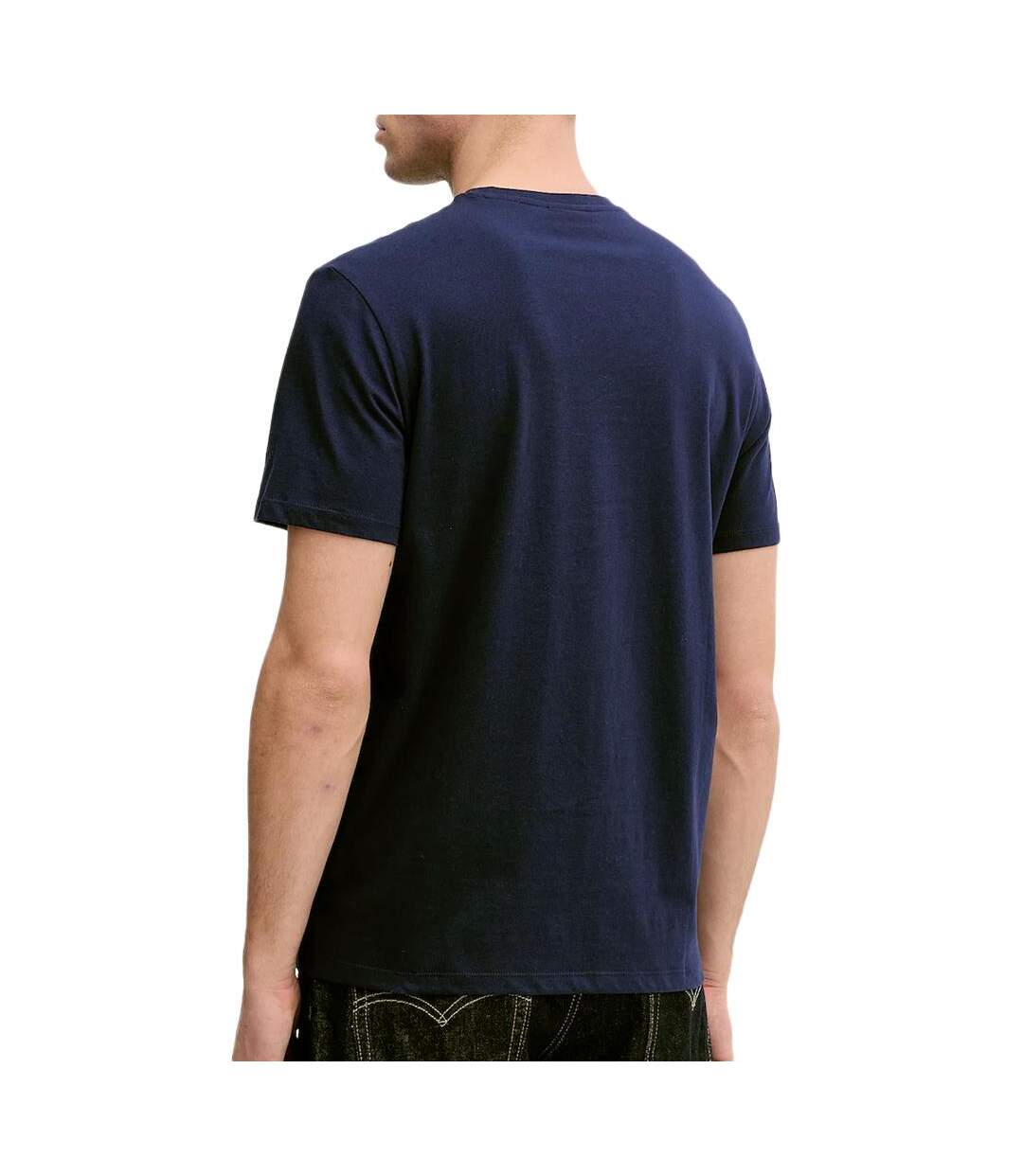 T-Shirt marine homme calvin klein jeans badge 30s-2