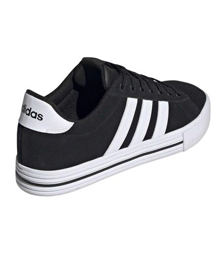 Mens Daily 4.0 Leather Flat Trainers Black Adidas