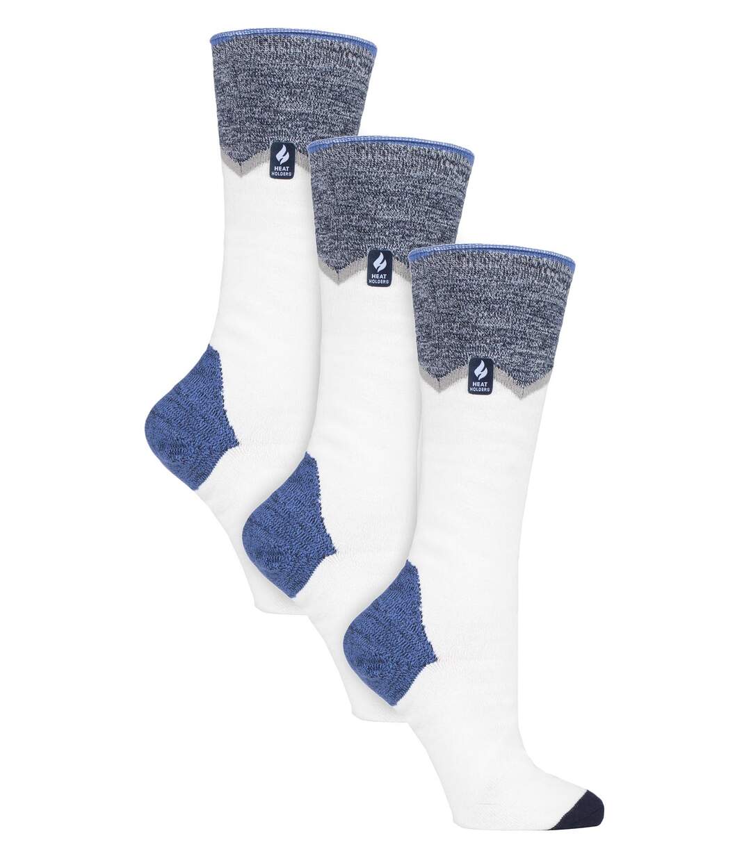 Heat Holders - 3 Paires Chaussettes Ski Femme Thermiques Hiver Hautes Rayées