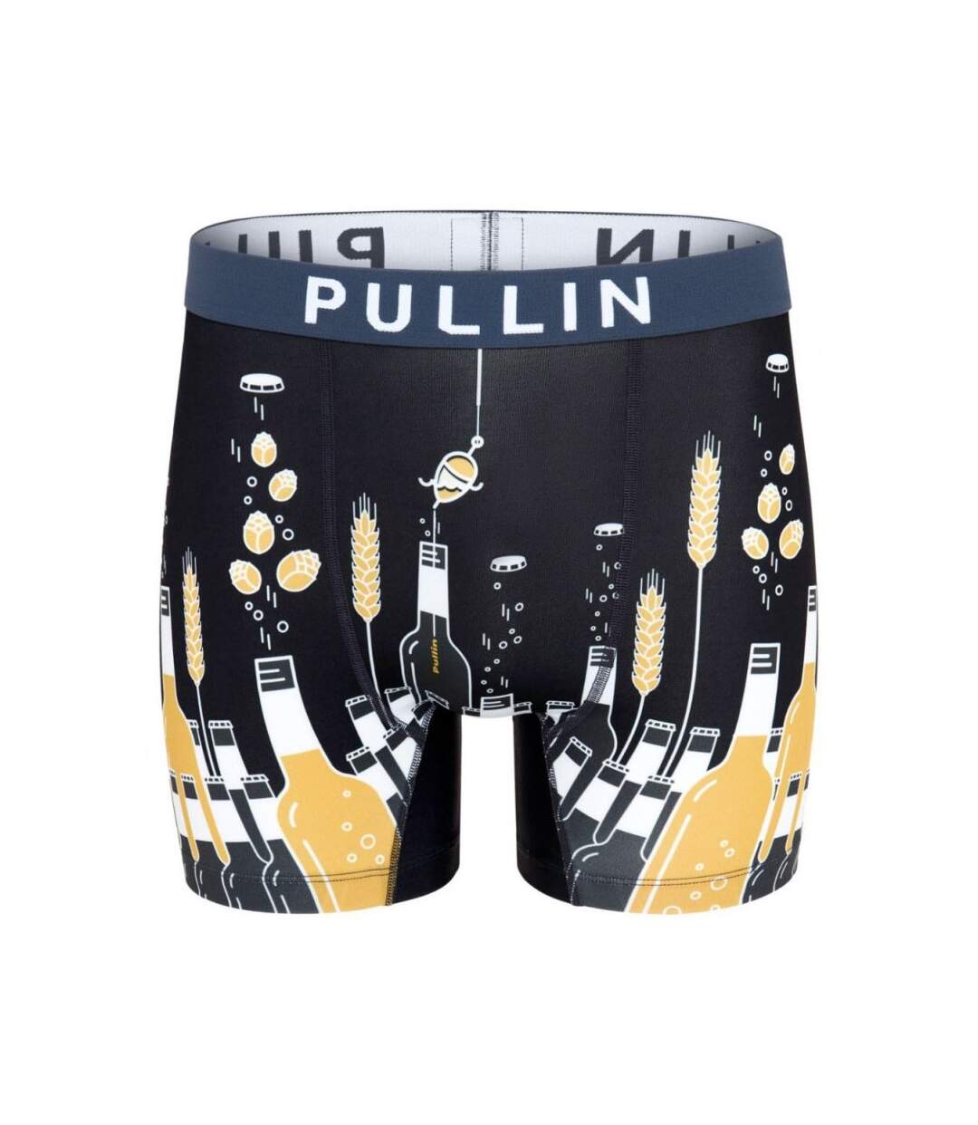 PULL IN Boxer Long Homme Microfibre CHAMPAGNE Noir-1