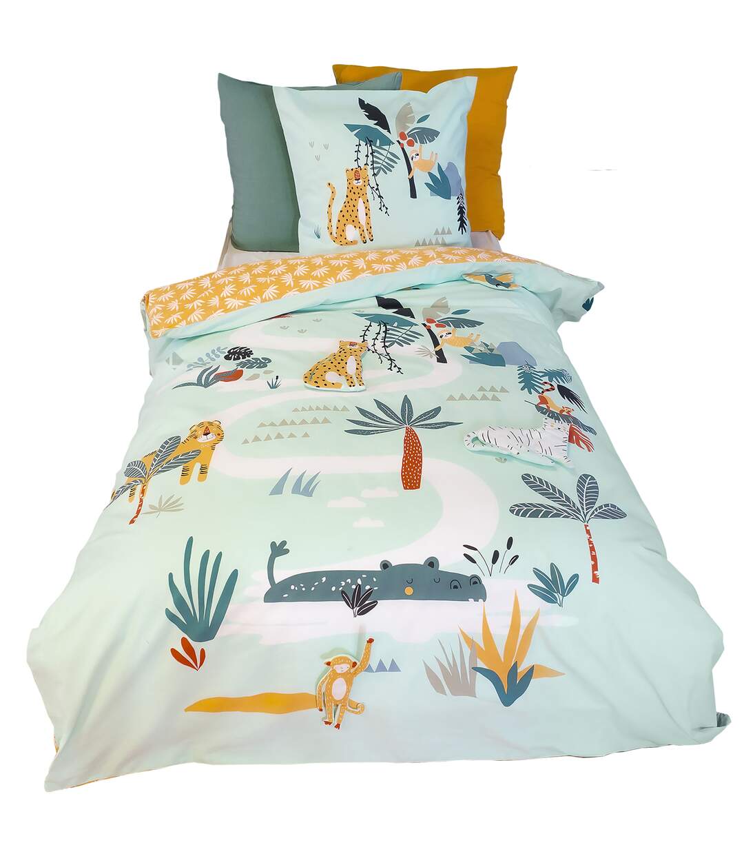 Parure de lit JUNGLE MANIA polyester microfibre  Taie 63x63 cm-2