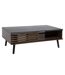 Table basse design bois Asmar - L. 100 x H. 37 cm - Marron et noir