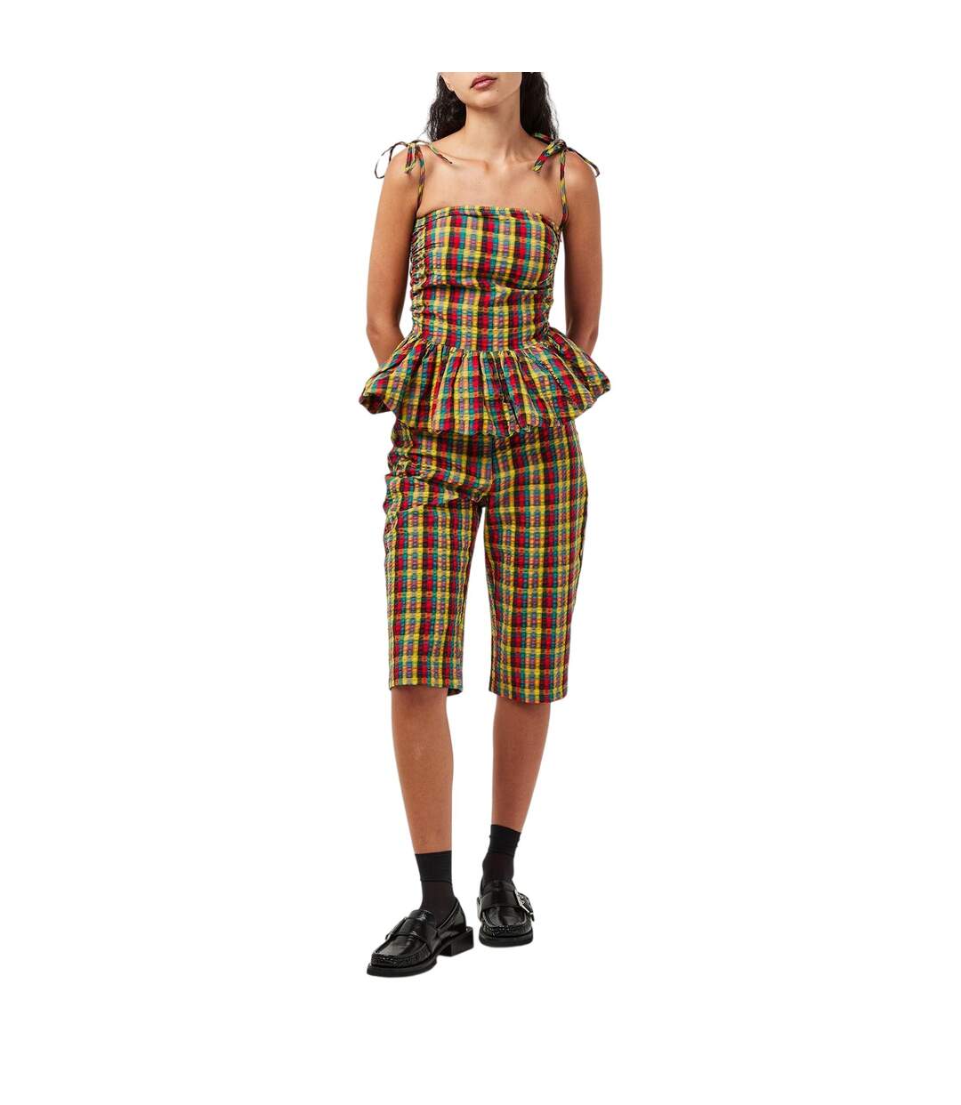 Débardeur Motif/style Motif Écossais Sabrina Femme Rouge Vert AmyLynn-1