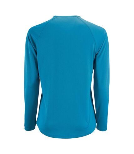 SOLS Womens/Ladies Sporty Long Sleeve Performance T-Shirt (Aqua) - UTPC3131