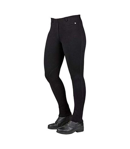 Dublin Womens/Ladies Supa-fit Pull On Knee Patch Jodhpurs (Black) - UTWB1036