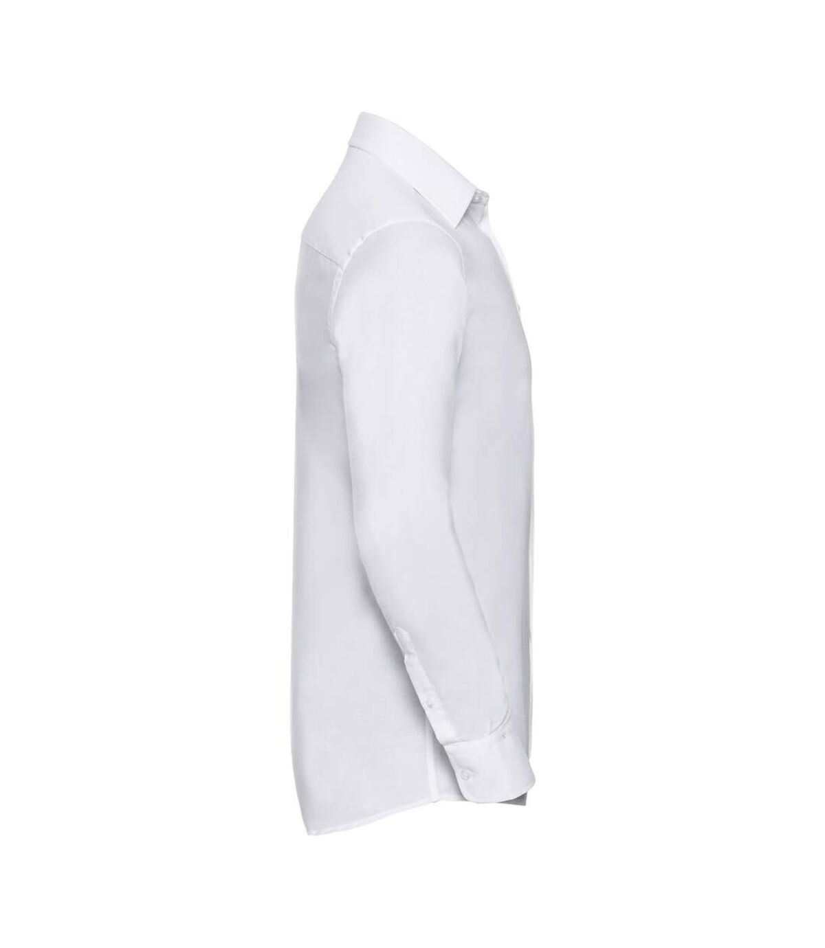 Russell Collection Mens Long Sleeve Easy Care Tailored Oxford Shirt (White)