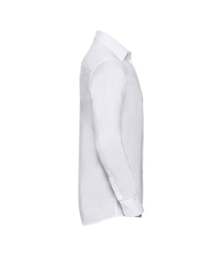 Collection mens long sleeve easy care tailored oxford shirt white Russell