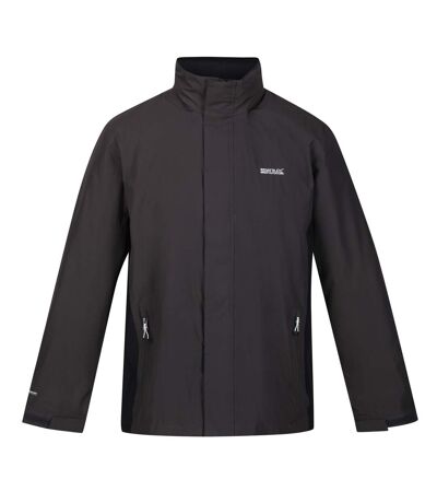 Regatta Great Outdoors Mens Outdoor Classic Matt Hooded Waterproof Jacket (Ash/Black) - UTRG919
