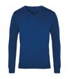 Premier Mens V-Neck Knitted Sweater (Royal) - UTRW1131