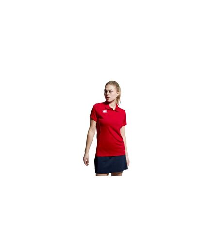 Womens/ladies Club Dry Regular Polo Shirt Red Canterbury