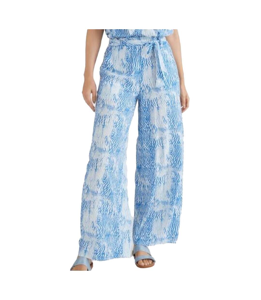 Pantalon fluide Bleu/Blanc Femme O'Neill Belted Beach - M-1