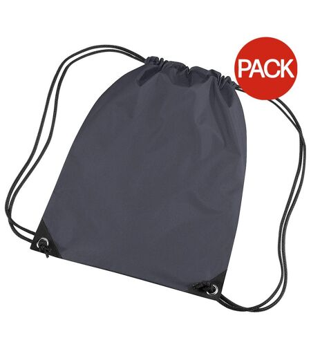 Lot de 2  Sac de gym 11 litres taille unique graphite Bagbase