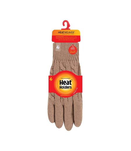 Ladies Striped Fleece Lined Knitted Warm Thermal Winter Gloves