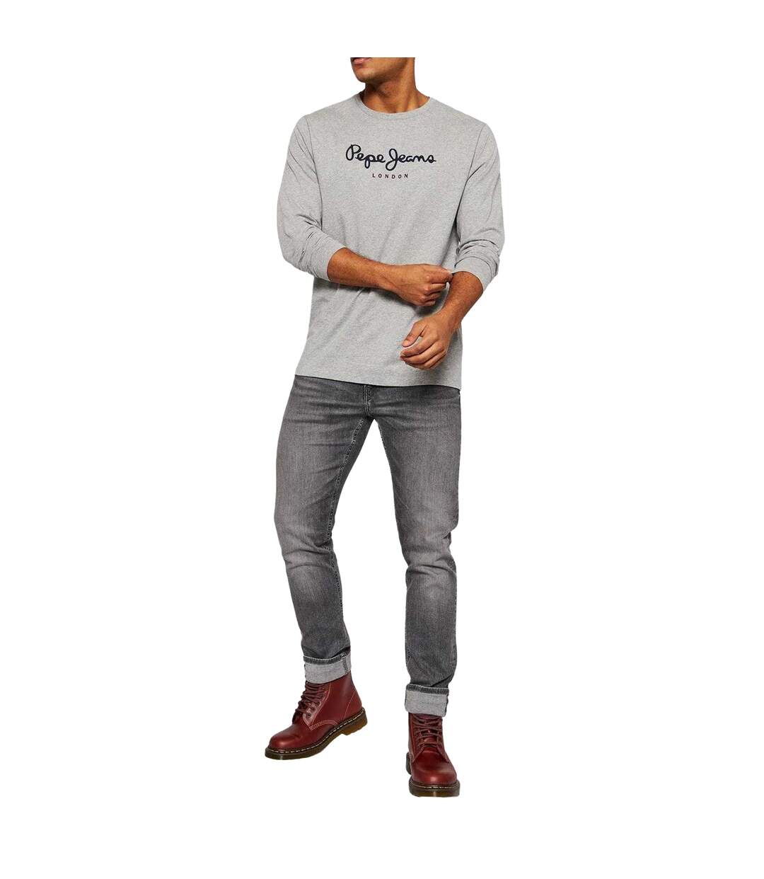 T-shirt Manches Longues Homme Gris Pepe Jeans-4