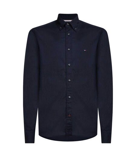 Mens Core Flex Poplin Long-sleeved Shirt Dark Navy Tommy Hilfiger
